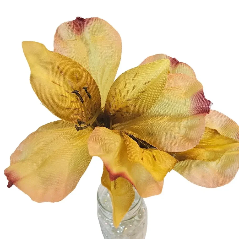 Artificial Silk Flower Stems Beige Purple Floral Craft Wedding Decor Lot of 53